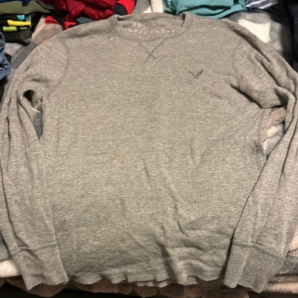 American Eagle Outfitters Gray Crewneck Sweater Classic Knit